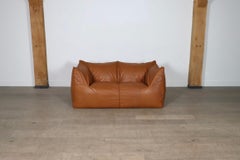 Le Bambole Sofa In Cognac Leather By Mario Bellini For B&B Italia 1970s