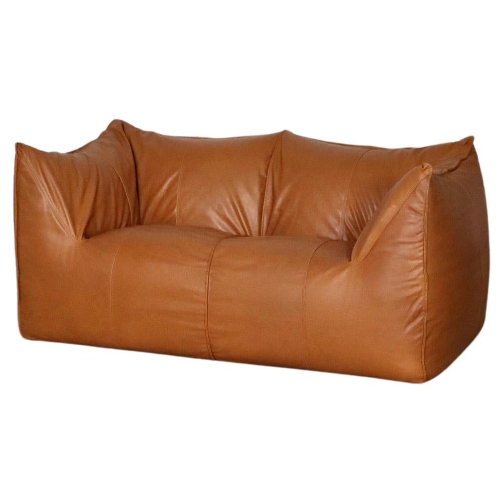 Le Bambole Sofa In Cognac Leather By Mario Bellini For B&B Italia 1970s