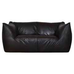 Le Bambole Sofa in Dark Brown Leder von Mario Bellini für B&B Italia, 1970: