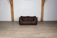 Canapé Le Bambole en cuir Brown foncé par Mario Bellini pour B&B Italia, années 1970