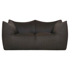 Le Bambole Sofa In Dark Brown Linen By Mario Bellini For B&B Italia, 1970s (Canapé Le Bambole en lin brun foncé par Mario Bellini pour B&B Italia, 1970)