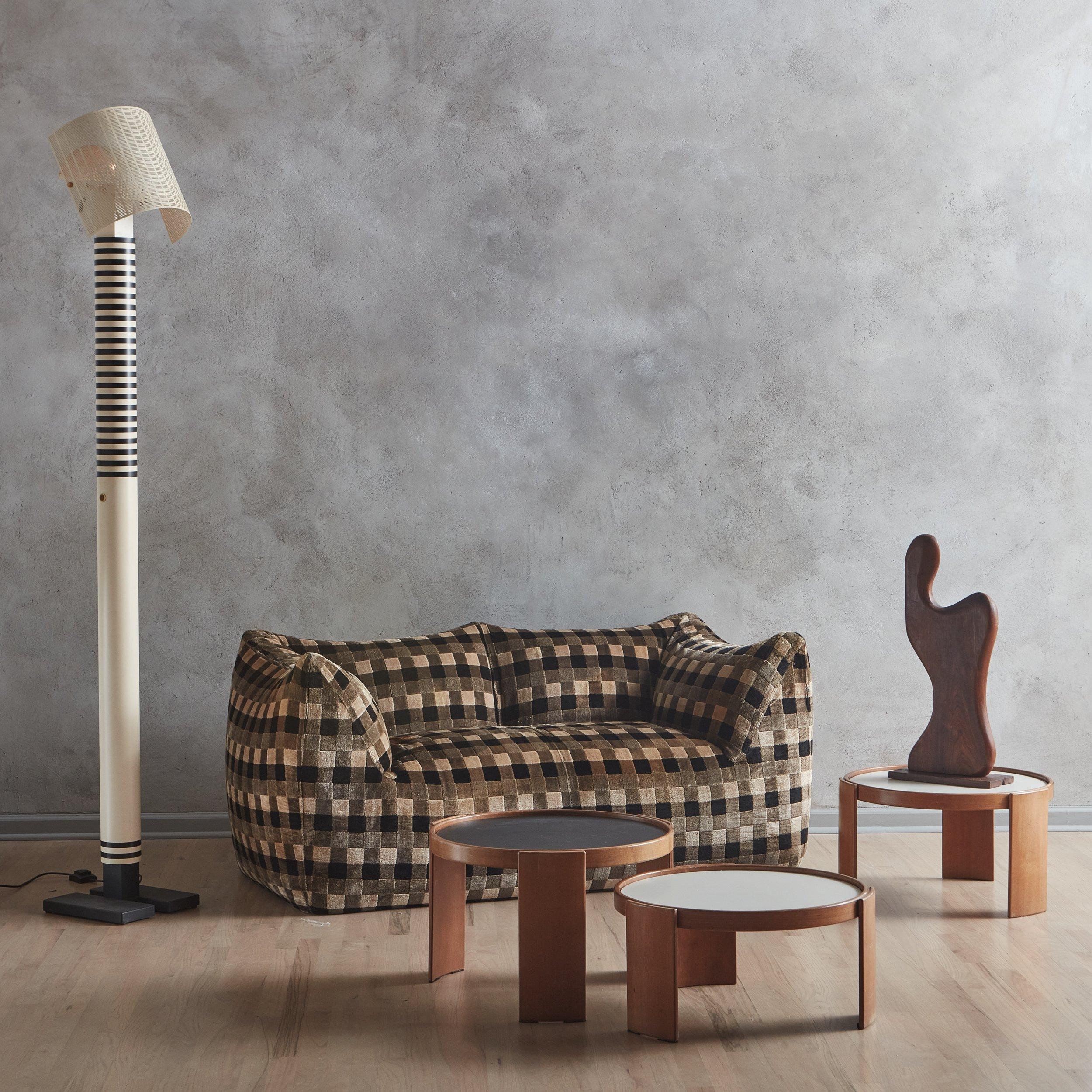 Le Bambole-Sofa aus original kariertem Samt von Mario Bellini für B&B Italia (Moderne) im Angebot