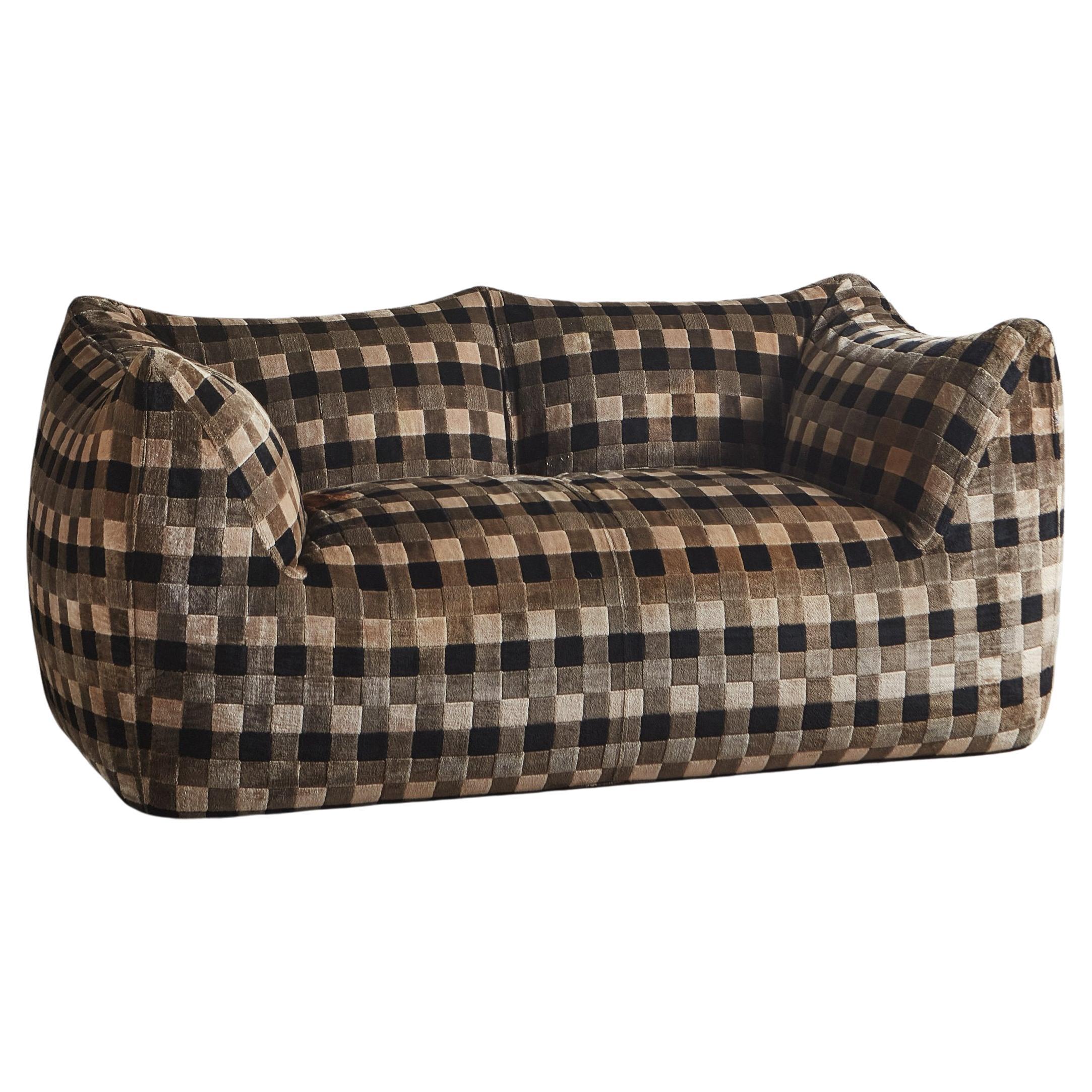 Le Bambole Sofa in Original Checkered Velvet by Mario Bellini for B&B Italia For Sale