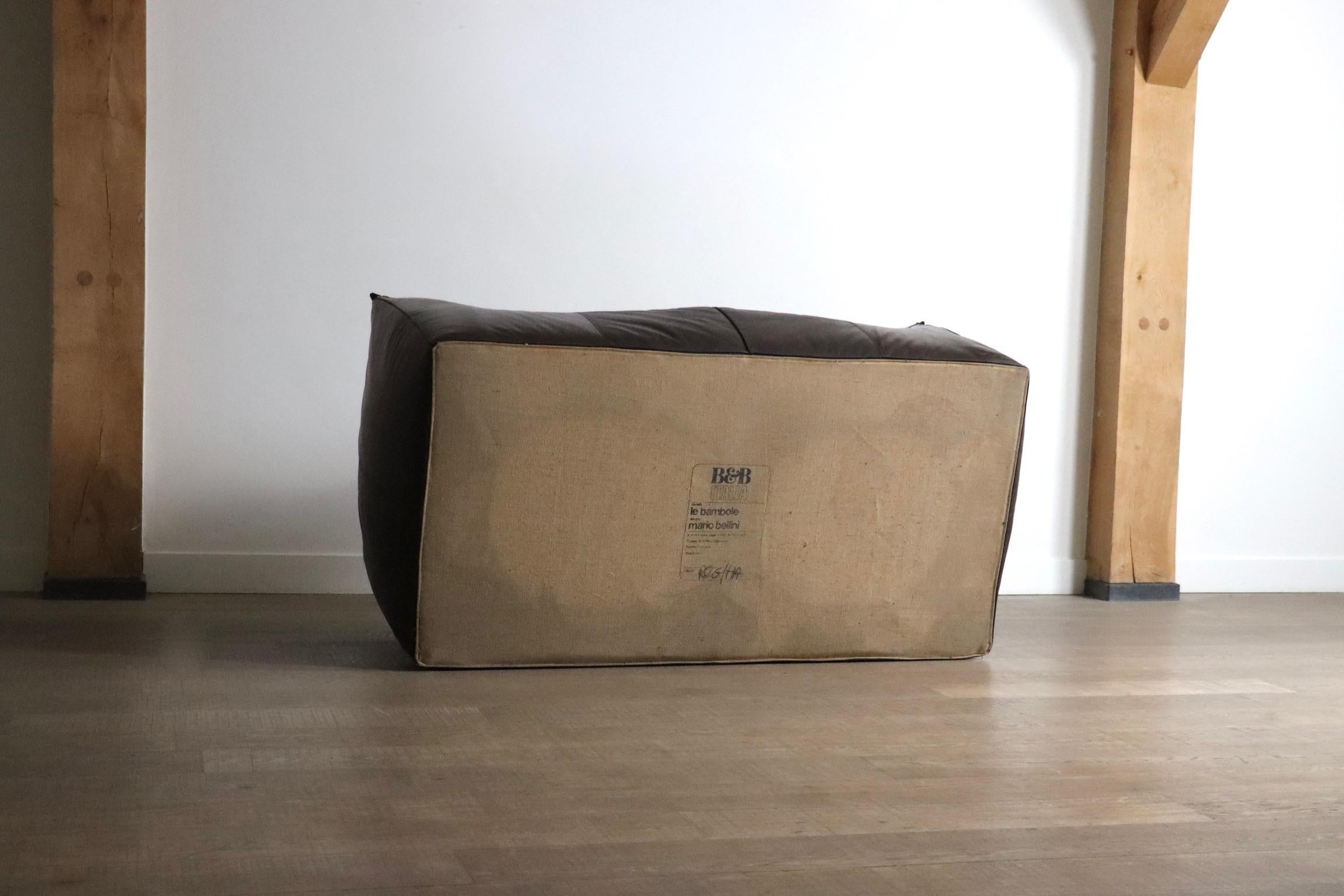 Le Bambole Sofa in Original-Leder von Mario Bellini für B&B Italia, 1970er Jahre im Angebot 6