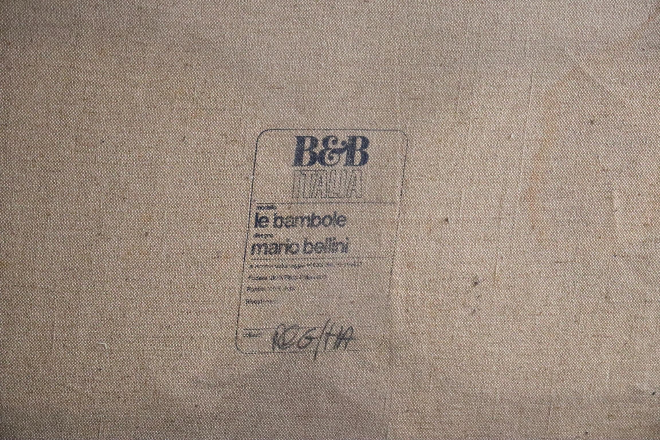 Le Bambole Sofa in Original-Leder von Mario Bellini für B&B Italia, 1970er Jahre im Angebot 7