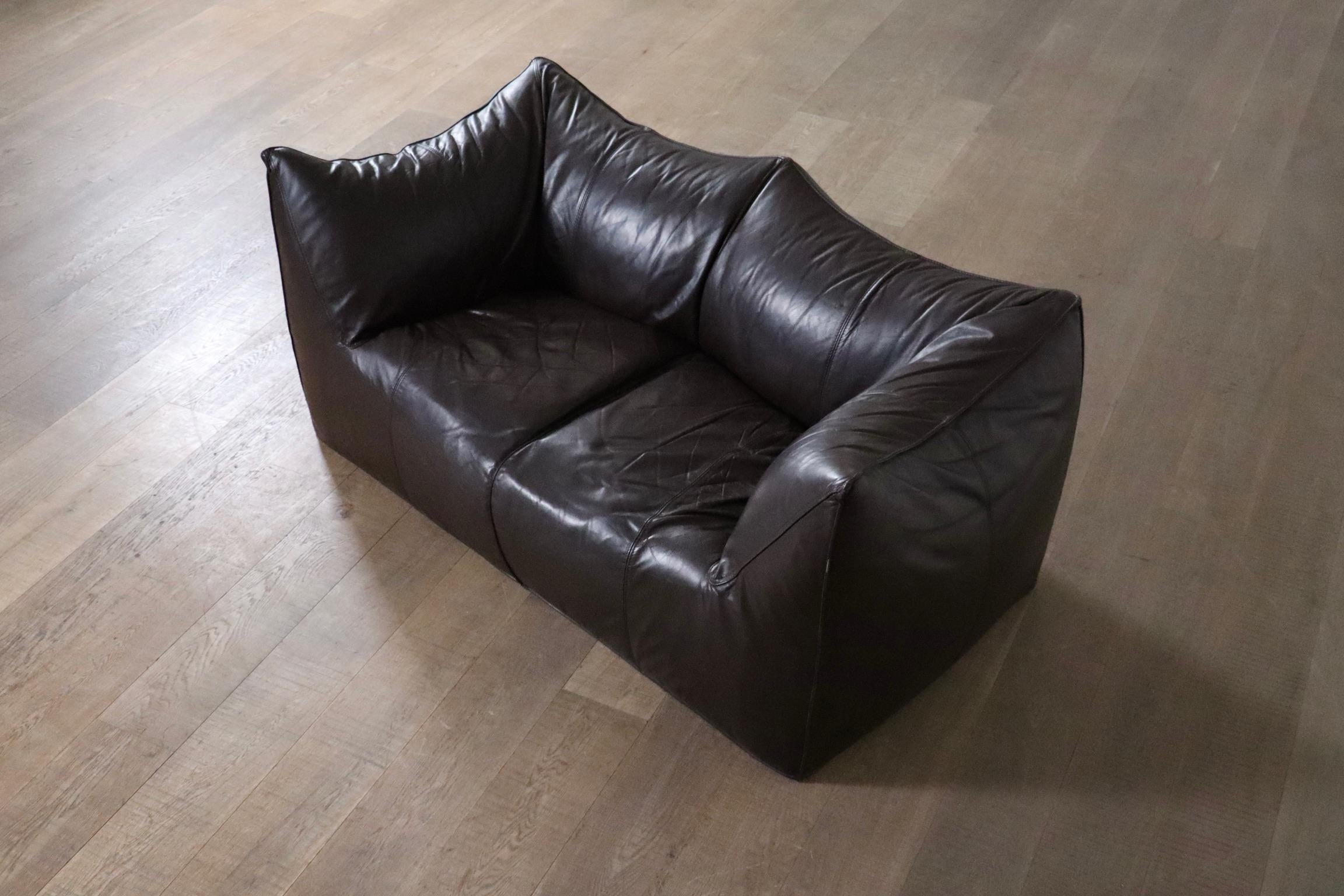 Le Bambole Sofa in Original-Leder von Mario Bellini für B&B Italia, 1970er Jahre im Angebot 4