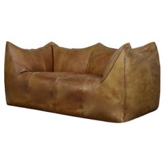 Le Bambole Tan Buffalo Leather 2-Seater Sofa by Mario Bellini for B&B Italia