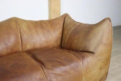 Dreisitziges Sofa aus braunem Büffelleder von Mario Bellini für B Italia, Bambole