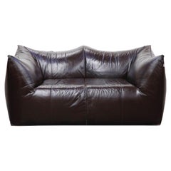 'Le Bambole' Thick Hide Leather Loveseat by Mario Bellini for B&B Italia, Signed