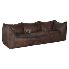 Le Bambole Three Seater Sofa In Buffalo Leather By Mario Bellini For B&B Italia