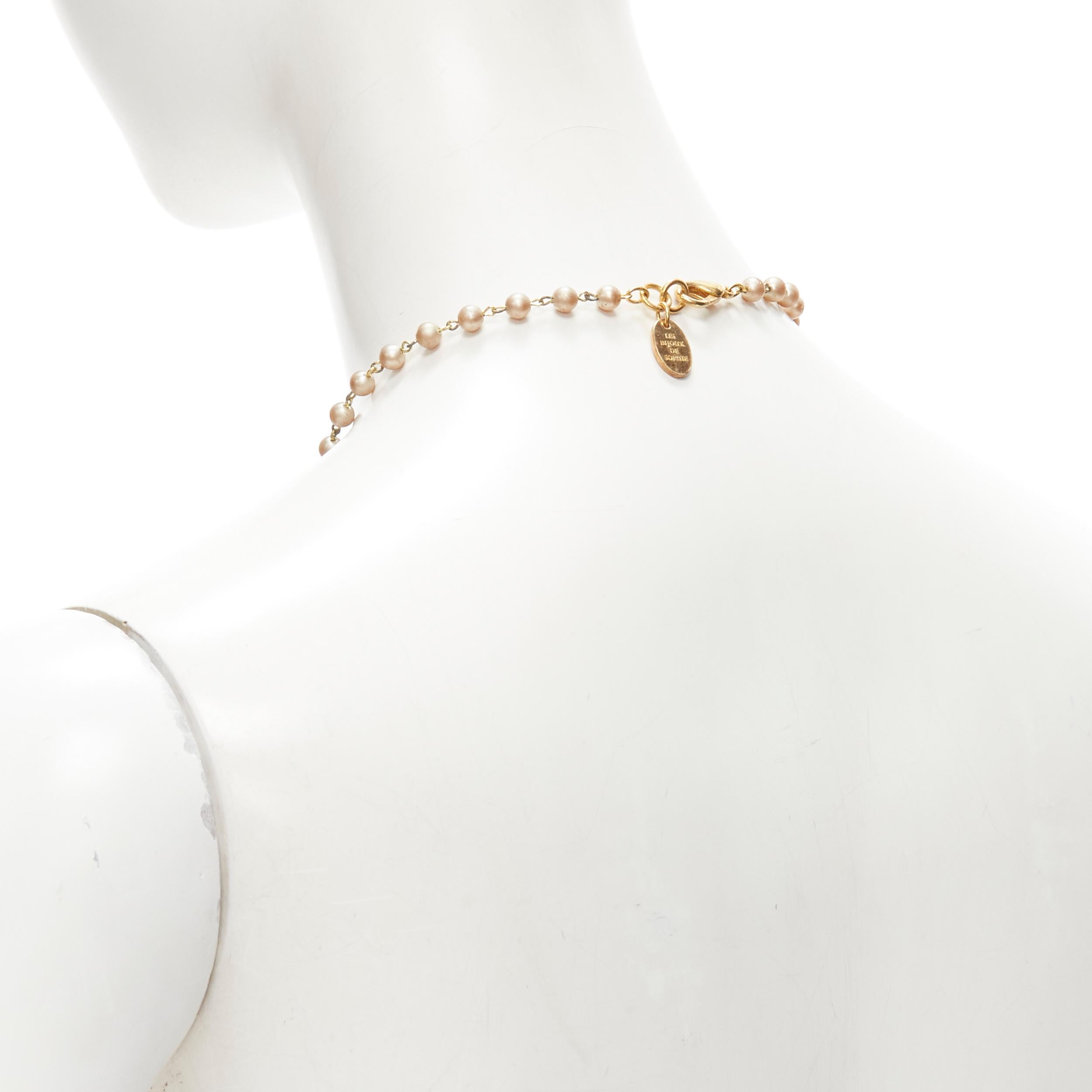 LE BIJOUX DE SOPHIE collana di perle con statua aborigena in cristallo nero in vendita 1
