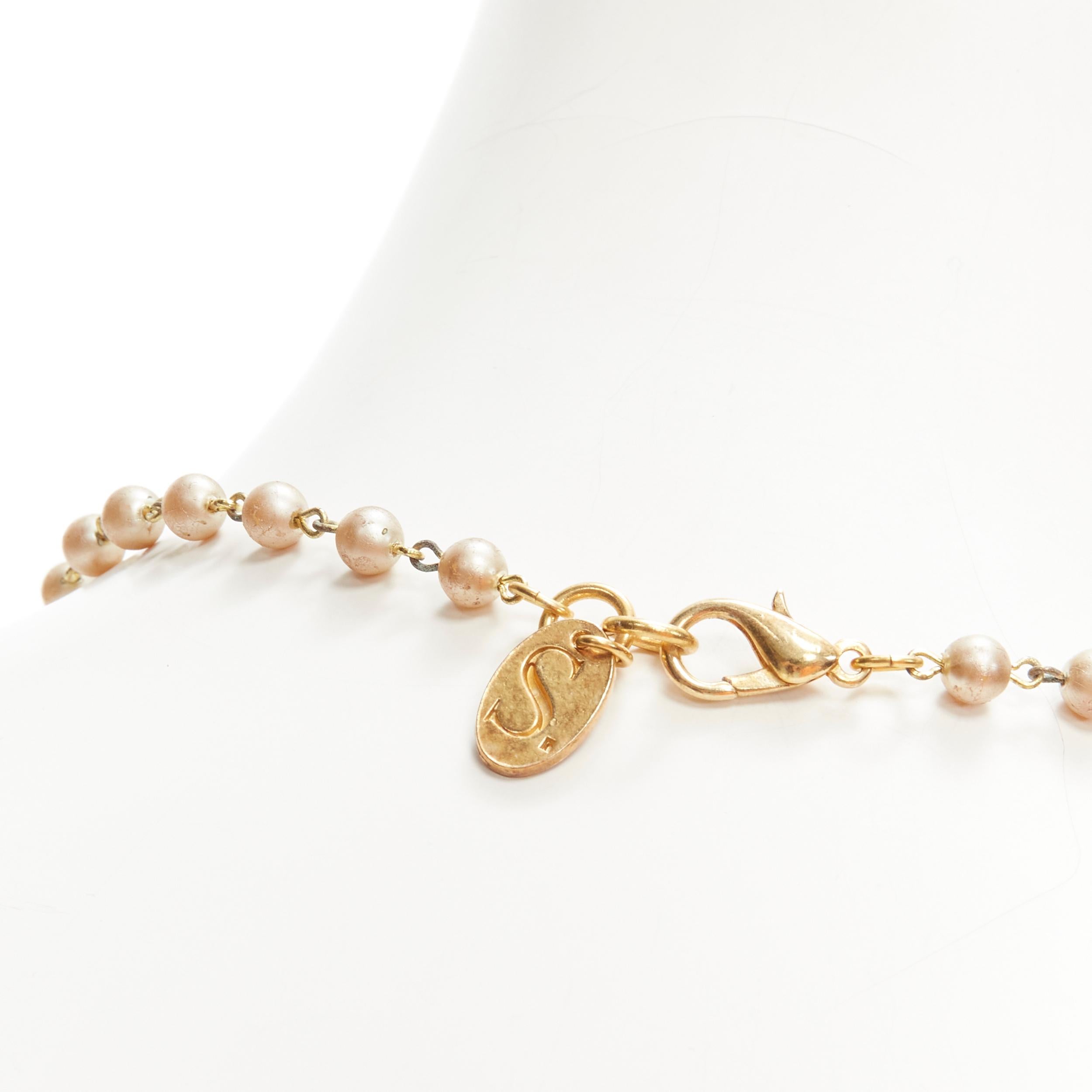 LE BIJOUX DE SOPHIE collana di perle con statua aborigena in cristallo nero in vendita 5