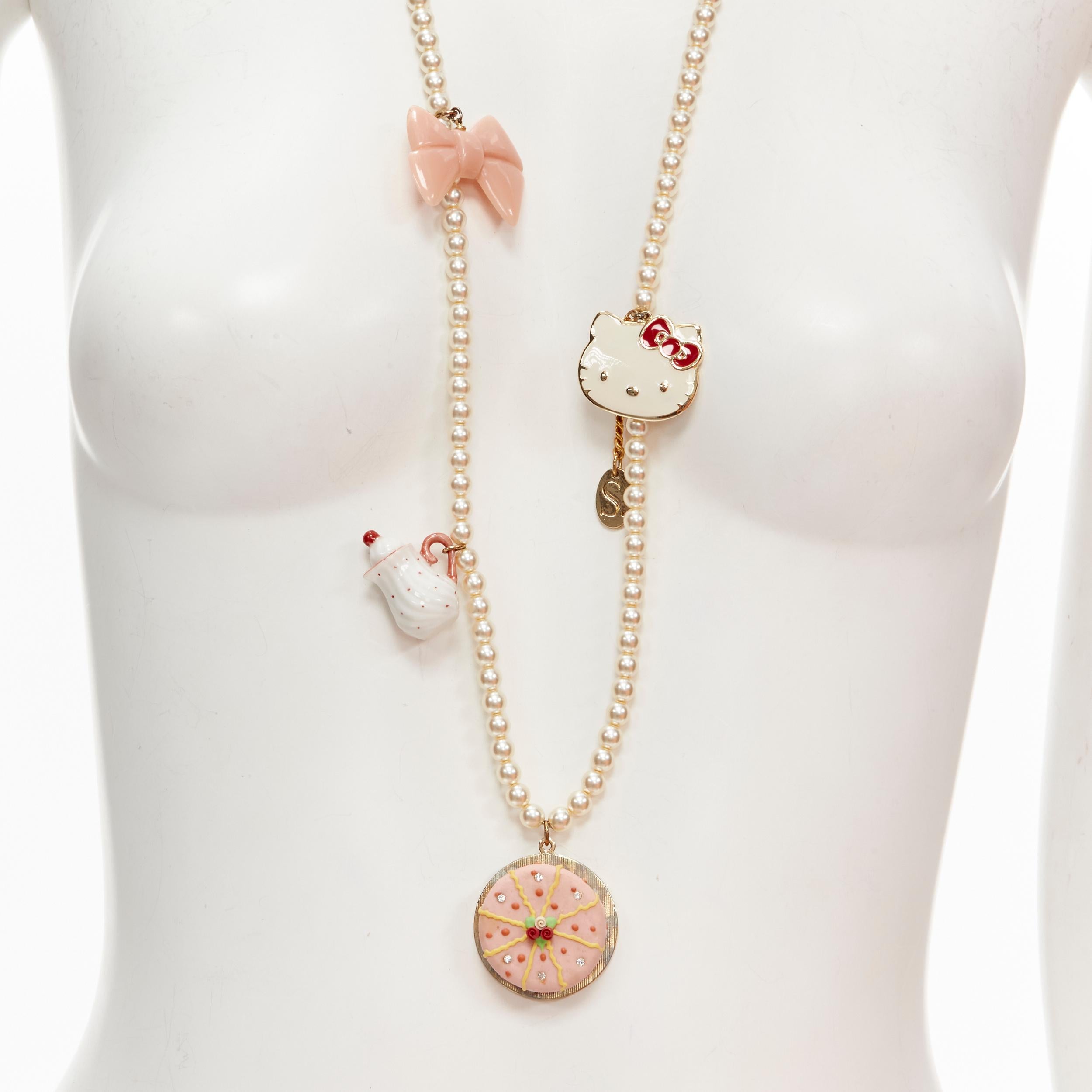 LE BIJOUX DE SOPHIE Collana con fiocco di perle Hello Kitty in vendita 2