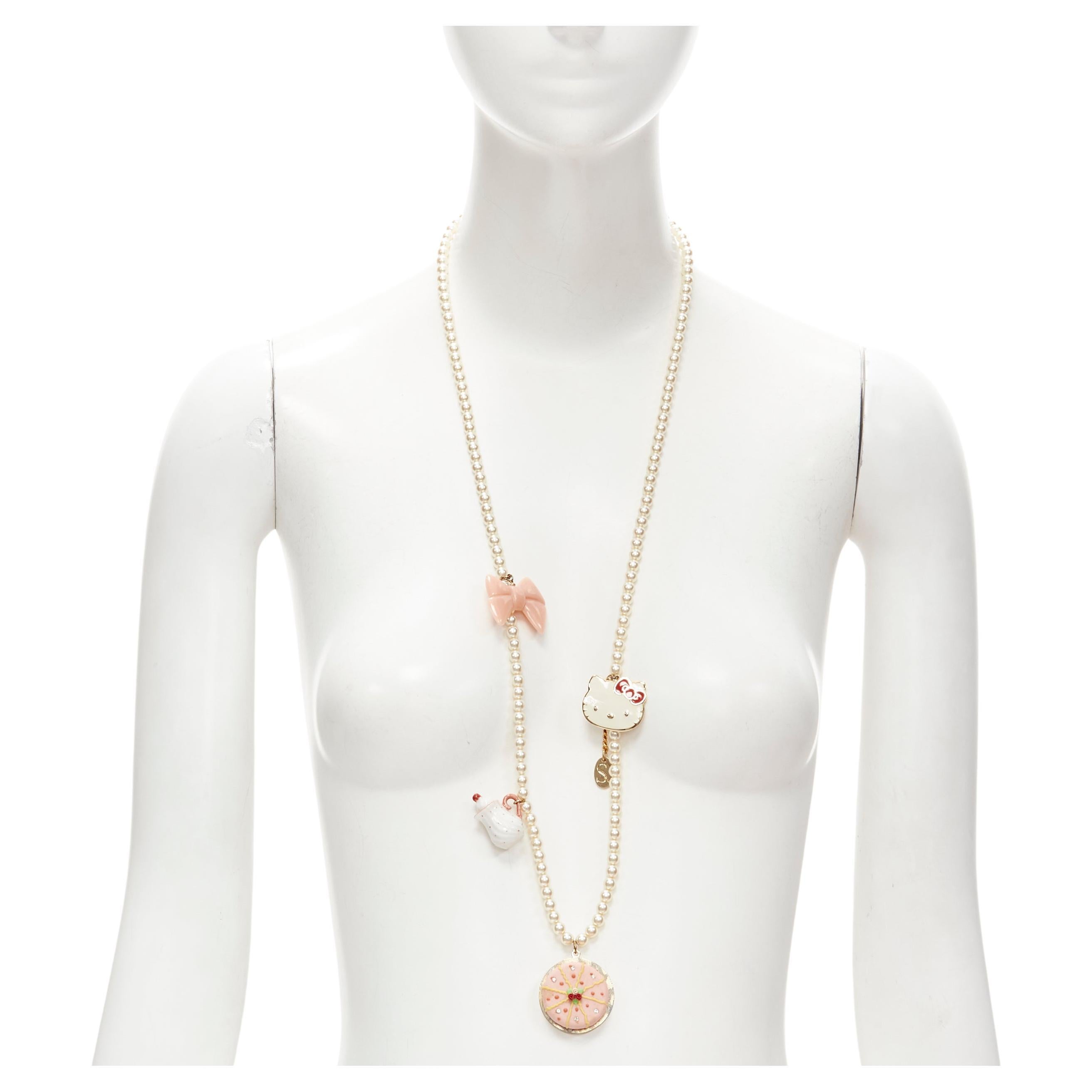 LE BIJOUX DE SOPHIE Collana con fiocco di perle Hello Kitty in vendita