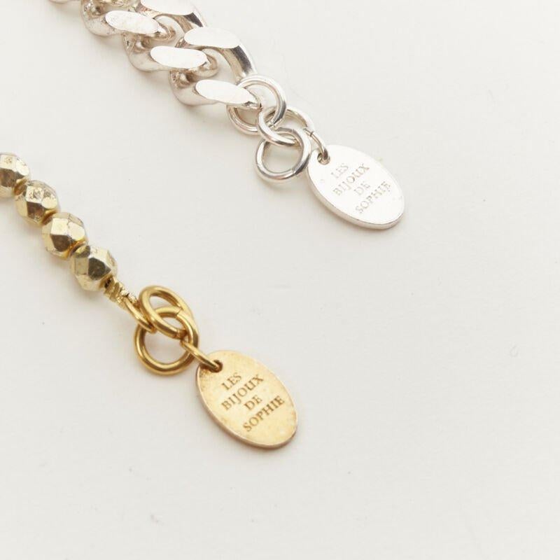 Women's LE BIJOUX DE SOPHIE Lot of 2 gold skull charm silver crystal bow chain bracelet For Sale