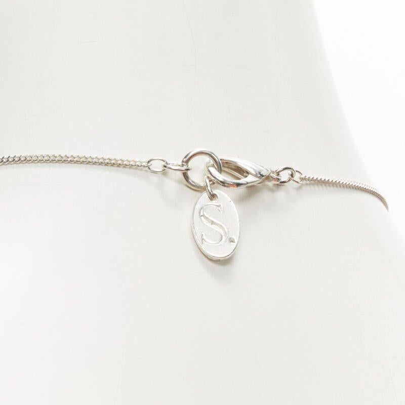 Women's LE BIJOUX DE SOPHIE pink Barocco skull crystal bow pendant silver necklace For Sale