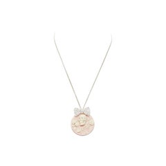 LE BIJOUX DE SOPHIE rosa Barocco calavera cristal lazo colgante collar de plata