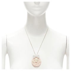 LE BIJOUX DE SOPHIE Collier pendentif en argent avec nœud papillon en cristal baroque rose