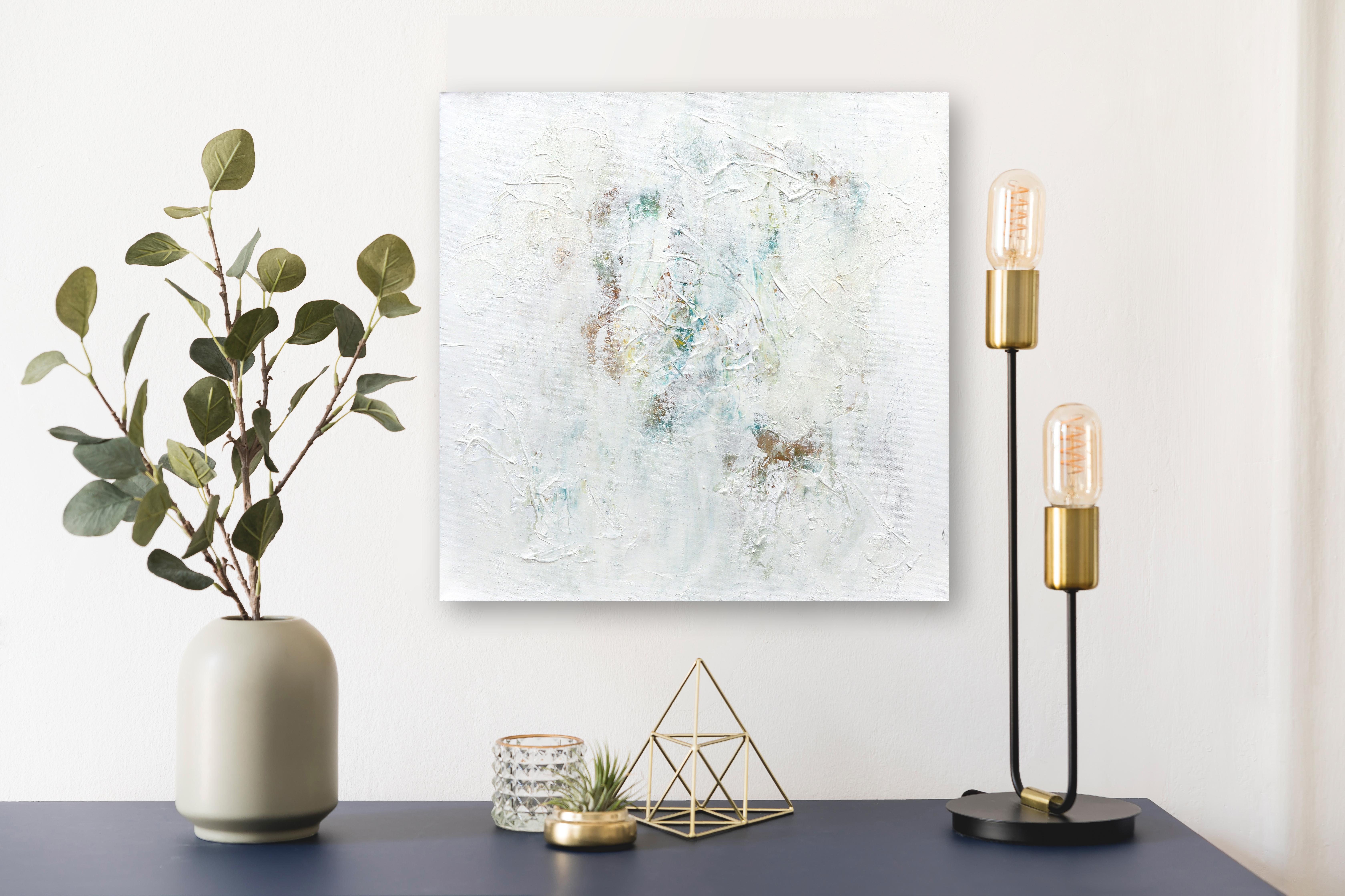 Cavo - Pittura astratta contemporanea su tela con texture minimalista - Painting di LE BohemianMuse