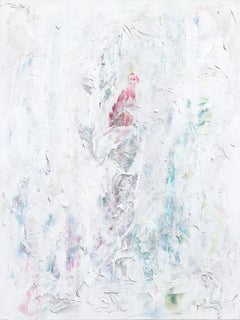 Haughty - Textural Zeitgenössische Abstrakte Minimalistische Kühle Töne Malerei auf Leinwand