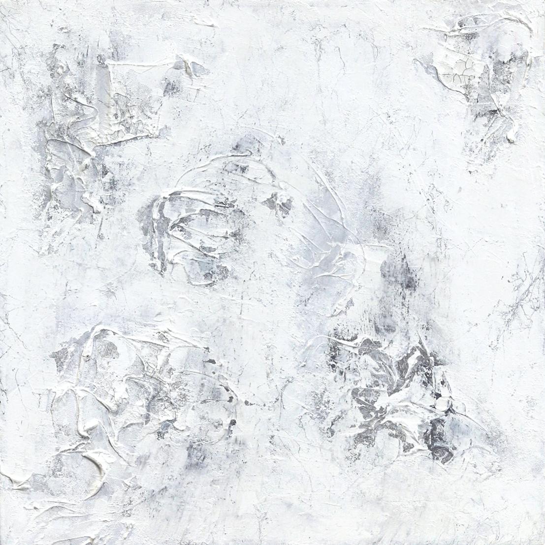 Inflamer - Textural Minimalist White Layered Painting on Canvas