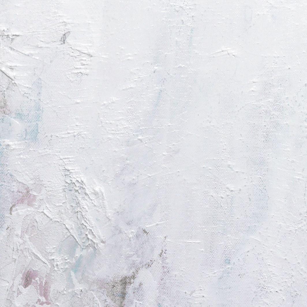 Reverie - Pittura astratta originale con texture a strati bianchi, contemporanea e minimale in vendita 8