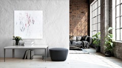 Reverie - Pittura astratta originale con texture a strati bianchi, contemporanea e minimale