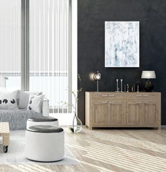 Stormy - Pittura contemporanea astratta e minimalista su tela con tonalità blu, strutturata