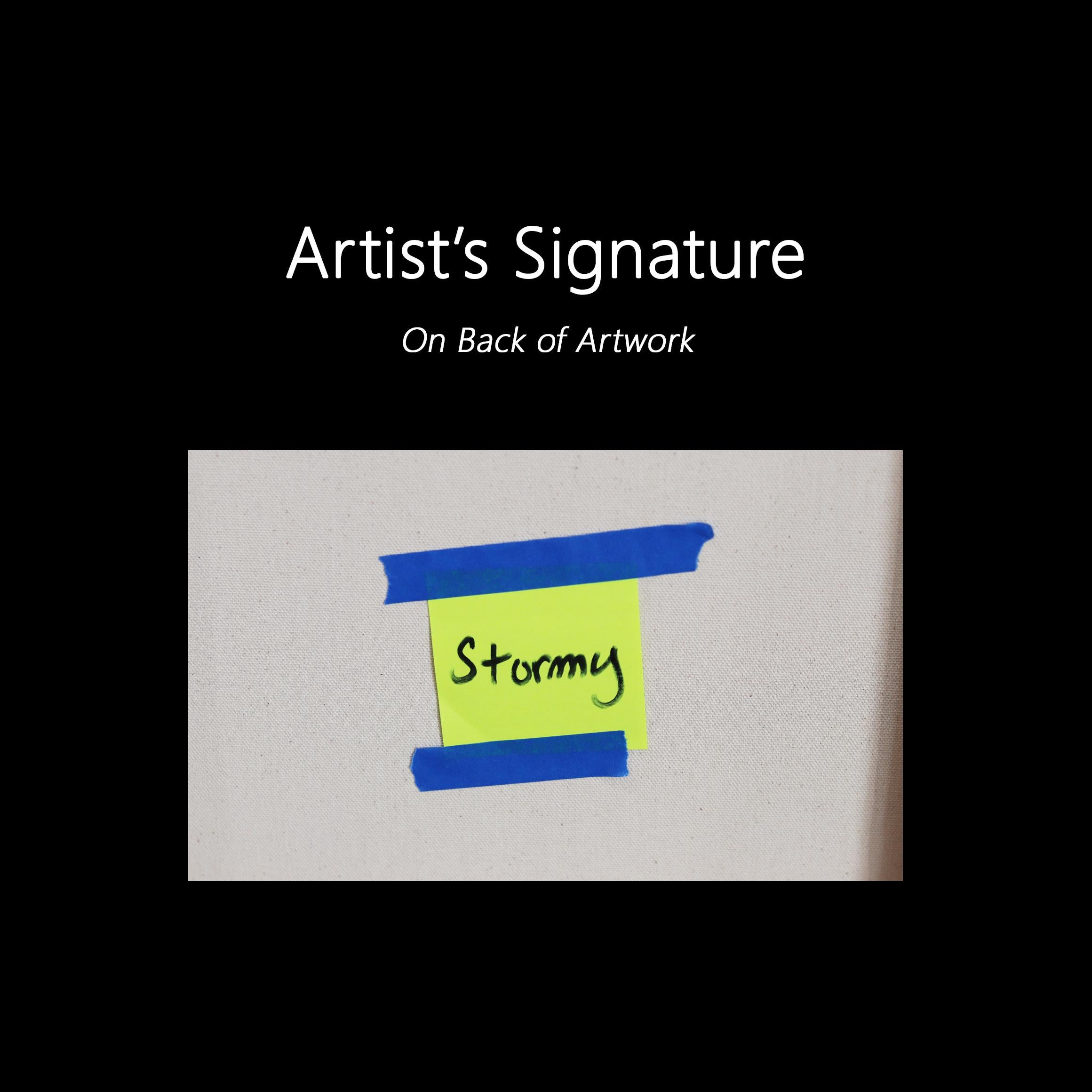 Stormy - Textural Zeitgenössische Abstrakte Minimalistische Blaue Töne Malerei auf Leinwand im Angebot 7