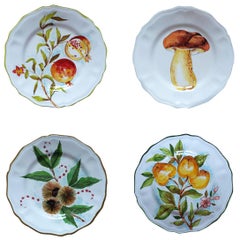 Platos llanos de cerámica pintados a mano Le Bois - Set de 4