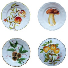 Le Bois Hand Painted Ceramic Plates Set of 4