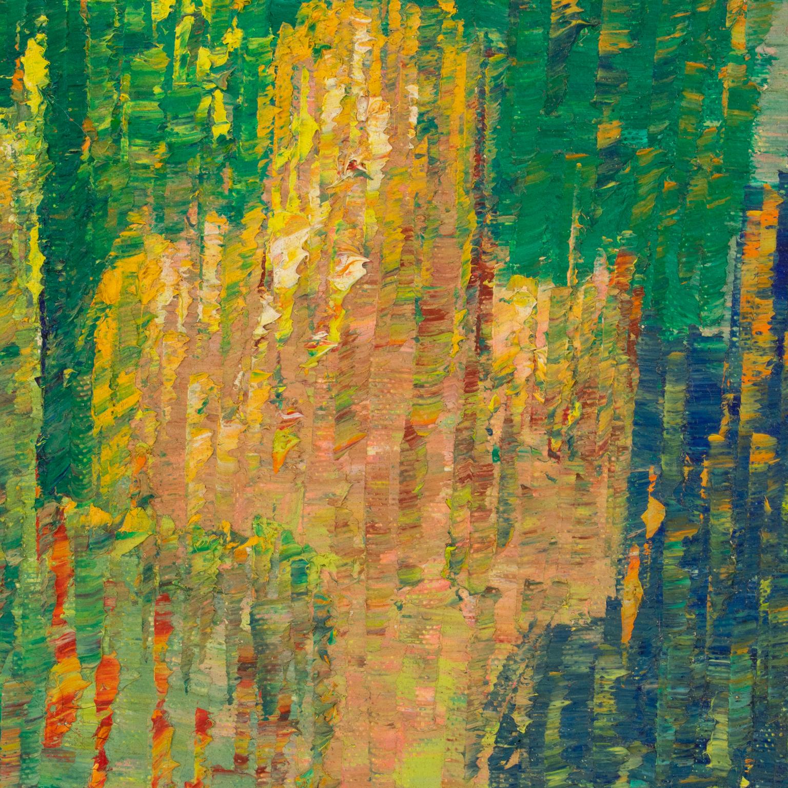 Pointillism Skyscrapers Cityscape Pittura olio su tela di Le Boreux in vendita 10