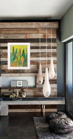 Pointillism Skyscrapers Cityscape Oil on Canvas Painting by Le Boreux