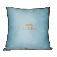 "Le Bresil" Peacock Silk Throw Pillow in Blue by Zuber