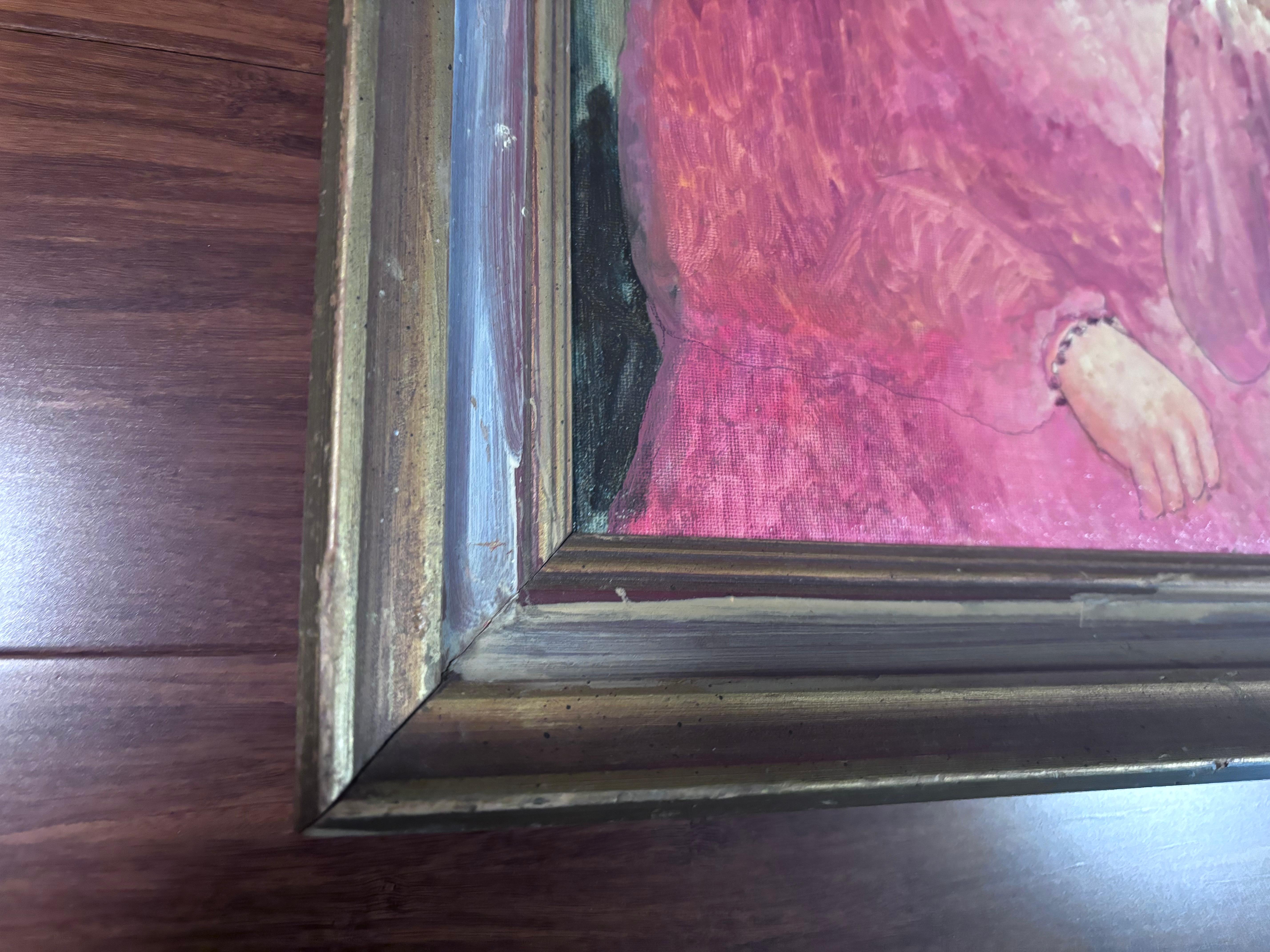 Le Cage Au Folle Unique Painting Self Taught Folk Artist Gloria Laposka 1987 For Sale 4