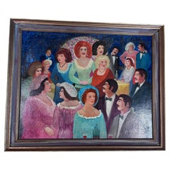 Le Cage Au Folle Pittura unica Artista popolare autodidatta Gloria Laposka 1987