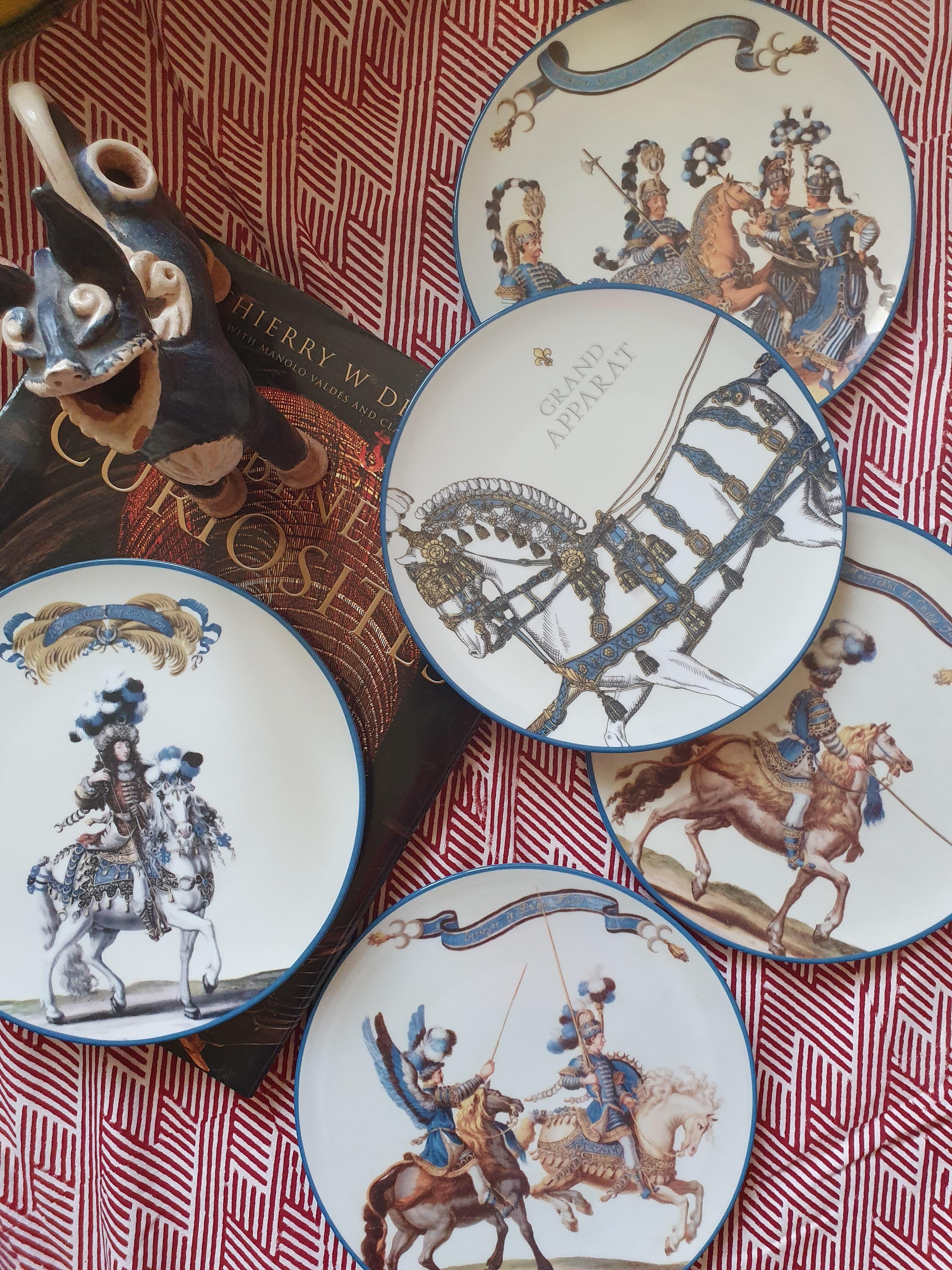 Italian Le Carousel Porcelain Dinner Plates Set of 6 Made in Italy For Sale