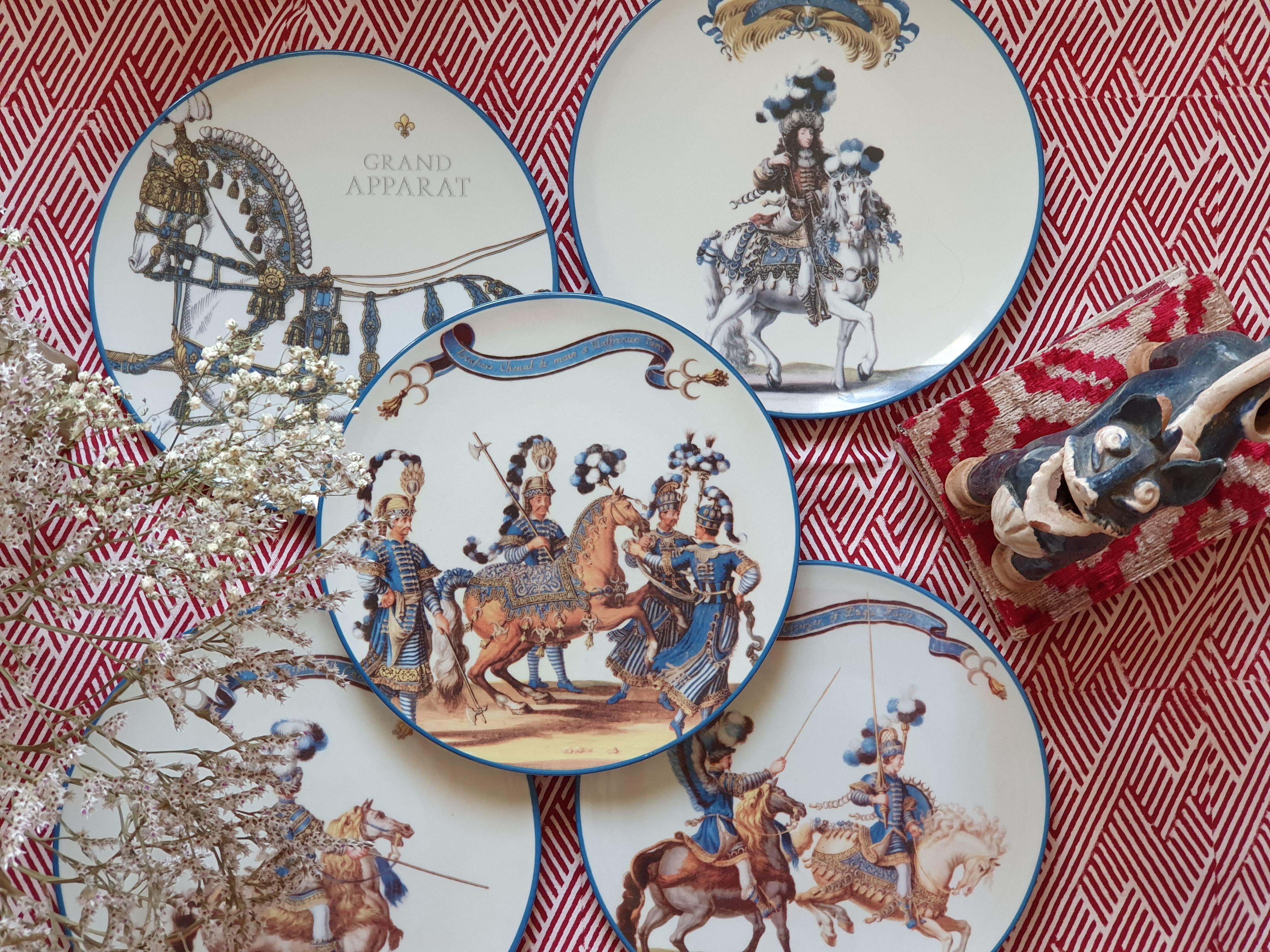 Le Carousel Porcelain Dinner Plates Set of 6 Made in Italy For Sale 2