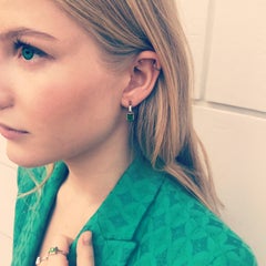 Le Carré Earrings in 18 Carat White Gold 2 Tourmalines 1.47 Carat