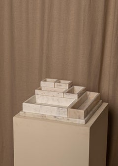 Le Carré Organizer aus weißem Marmor von Simone & Marcel