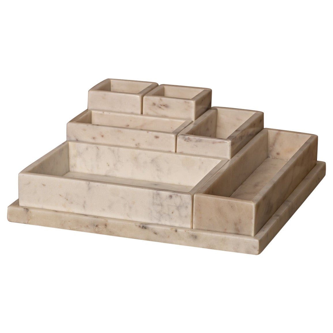 Le Carré White Marble Organizer by Simone & Marcel