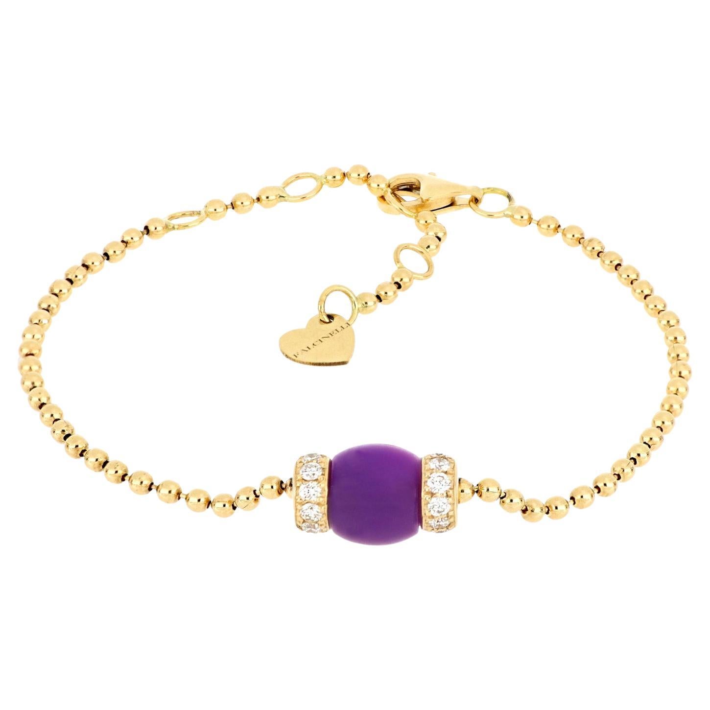 Le Carrousel Bracelet Purple Jade and Diamonds For Sale