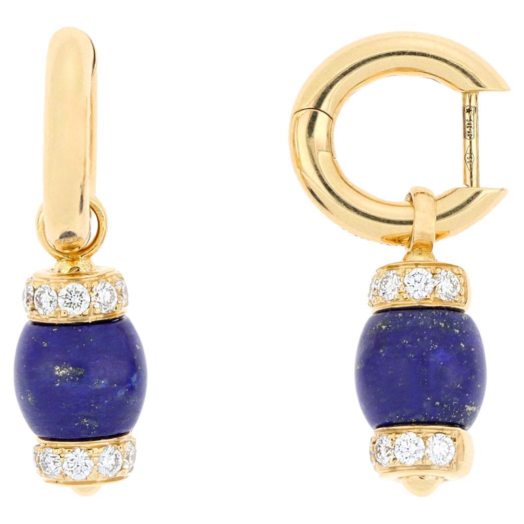 Le Carrousel Earrings Lapis lazuli and Diamonds For Sale