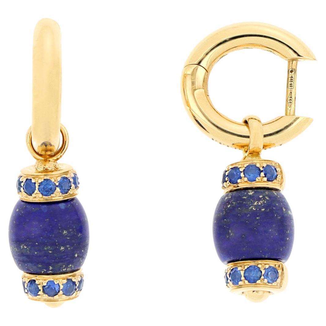 Boucles d'oreilles Le Carrousel Lapis lazuli et saphirs bleus clairs