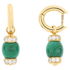 Boucles d'oreilles Le Carrousel Malachite et diamants