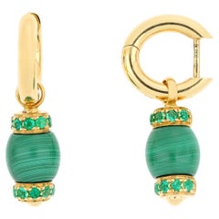 Boucles d'oreilles Le Carrousel Malachite et émeraudes
