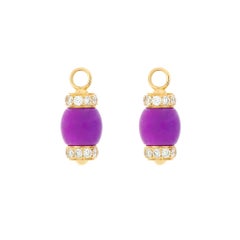 Le Carrousel Earrings Purple Jade and Diamonds