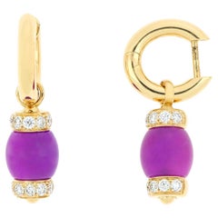 Le Carrousel Earrings Purple Jade and Diamonds