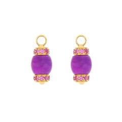 Le Carrousel Earrings Purple Jade and Pink Sapphires