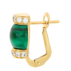 Le Carrousel Lobe Earrings Malachite and Diamonds